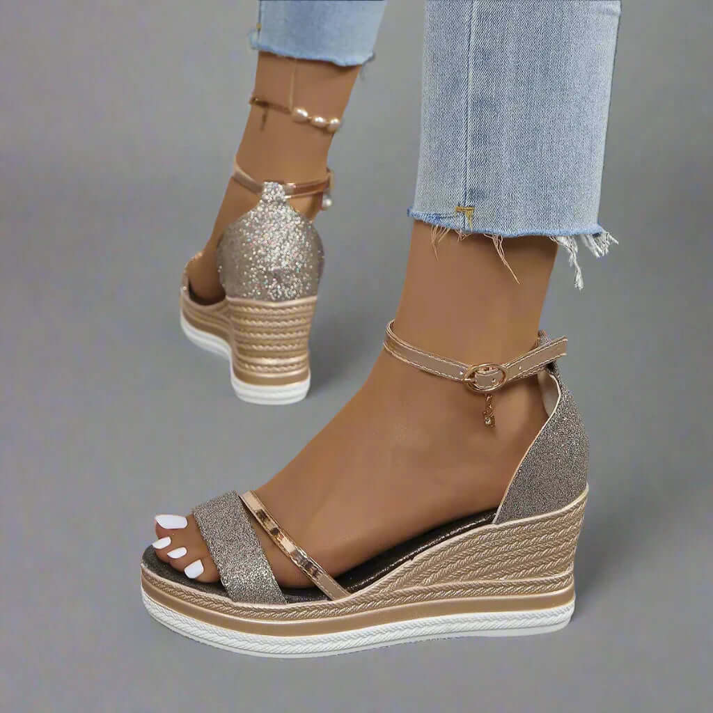 "Sandales élégantes pour femme, confort et polyvalence avec design intemporel, couleur neutre, semelle plate, lanières fines"