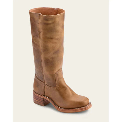 "Bottes hautes pour femmes en cuir avec talon bloc et bout carré, élégance et confort pour toutes occasions."
