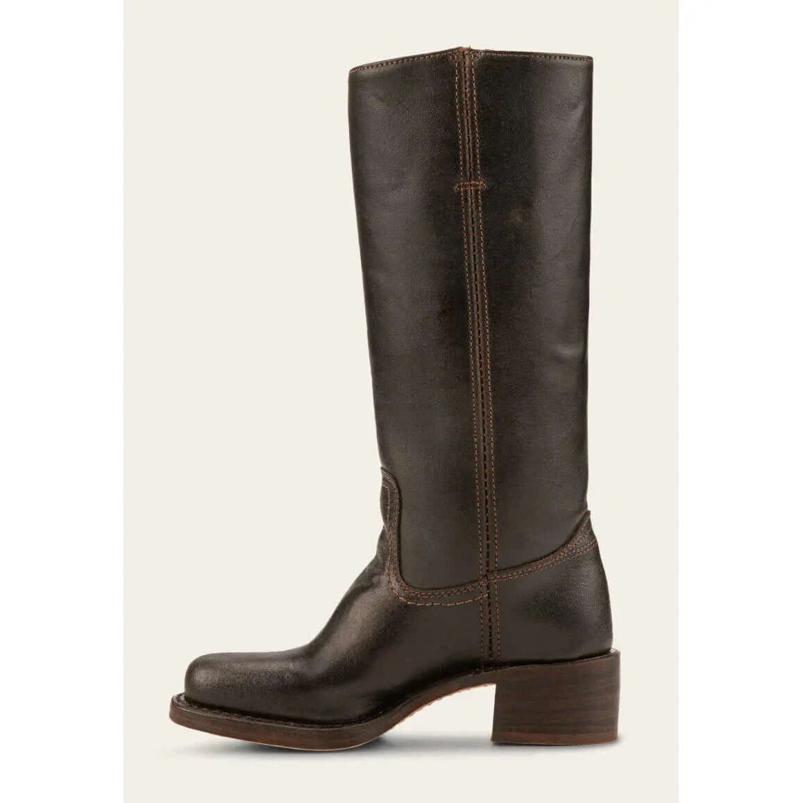 "Bottes hautes pour femmes en cuir avec talon bloc et bout carré, élégance et confort pour toutes occasions."