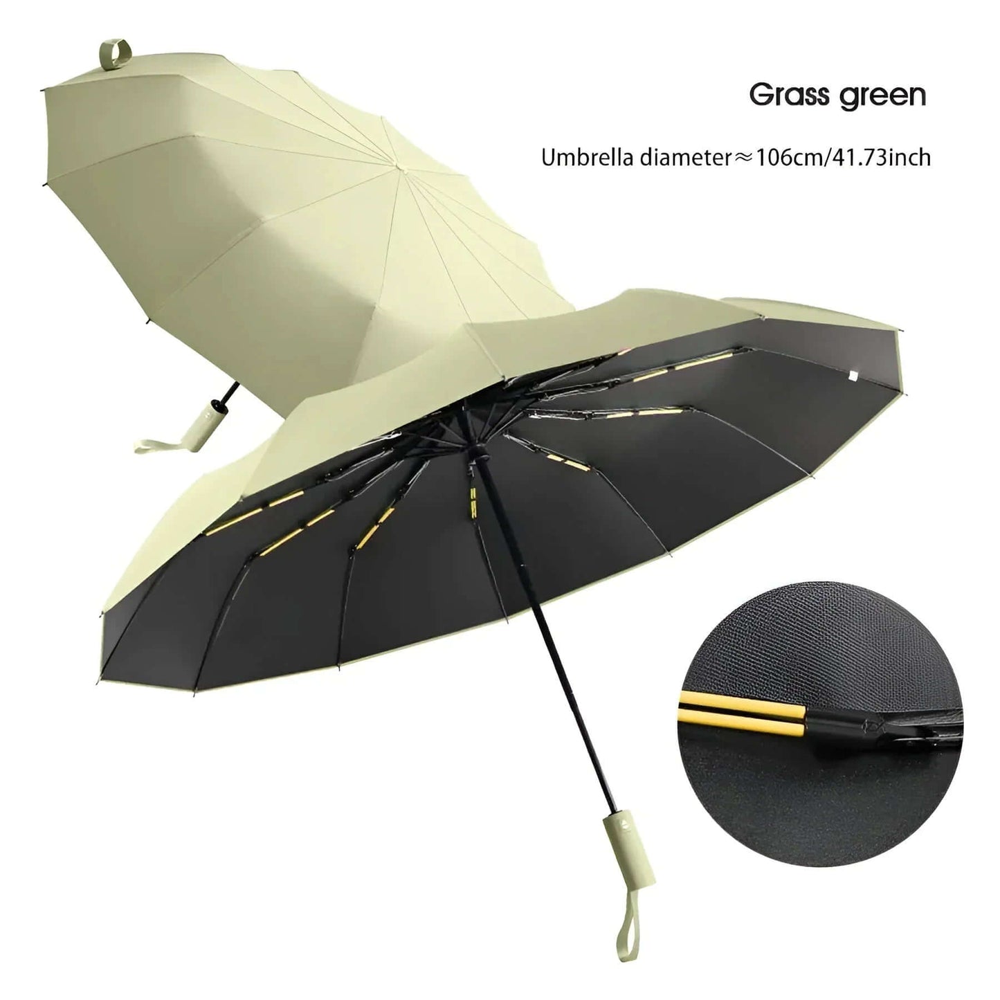"Parapluie écologique durable beige, protection UV, matériaux recyclés, design moderne pour conditions météorologiques variée