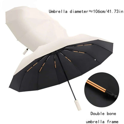 "Parapluie écologique durable beige, protection UV, matériaux recyclés, design moderne pour conditions météorologiques variée