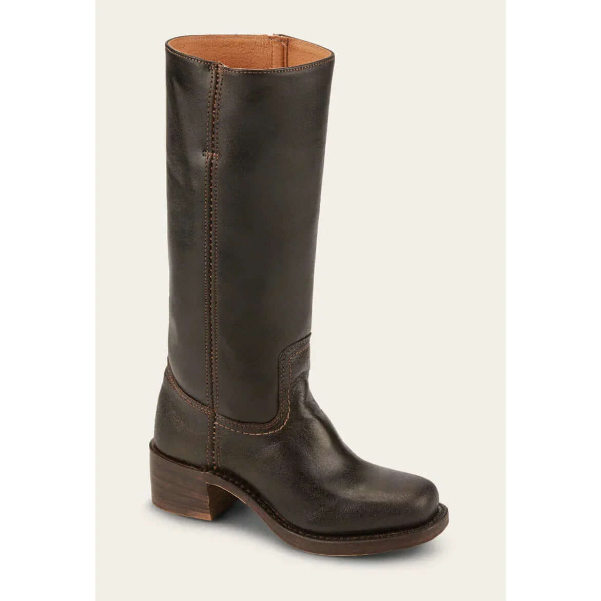 "Bottes hautes pour femmes en cuir avec talon bloc et bout carré, élégance et confort pour toutes occasions."