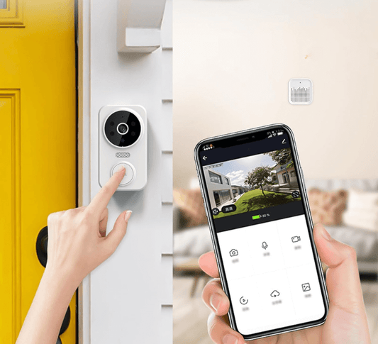 "Sonnette intelligente WiFi avec caméra HD intégrée, design moderne, sécurité renforcée, audio bidirectionnel et détection mo
