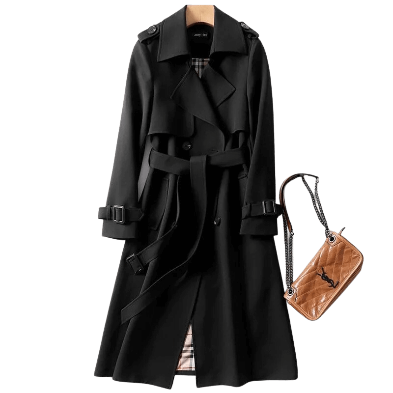 "Trench-coat femme élégant, léger, coupe classique et intemporelle, parfait pour toutes occasions."