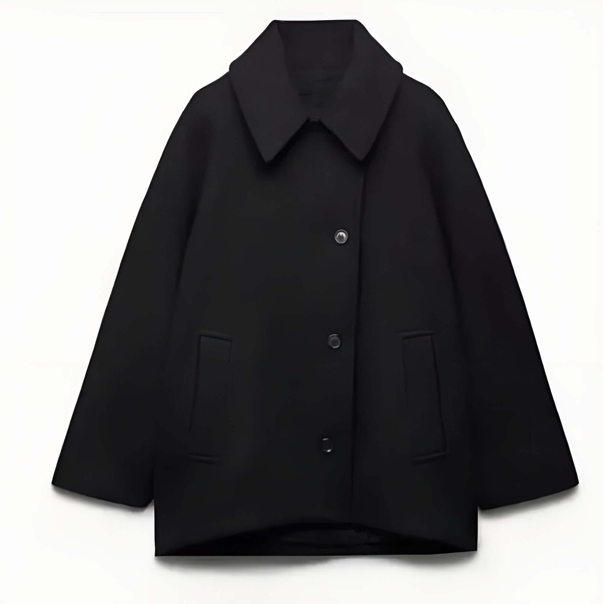 "Manteau en laine oversize chic, coupe ample et élégante, parfait pour l'hiver, apportant confort et style"
