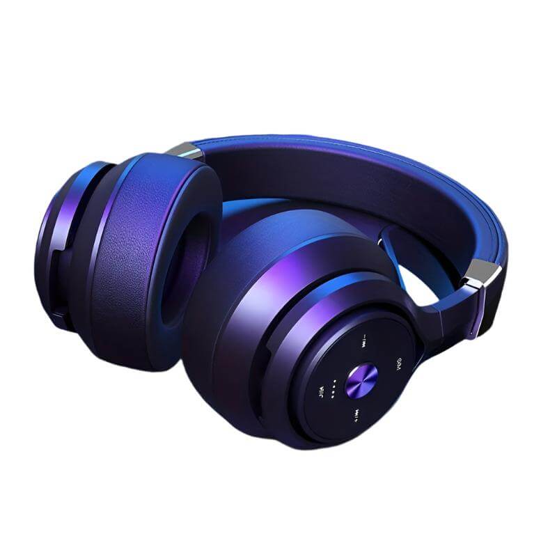 "Casque supra-auriculaire sans fil élégant, noir, audio haute définition, ultra-confort avec technologie Bluetooth intégrée."