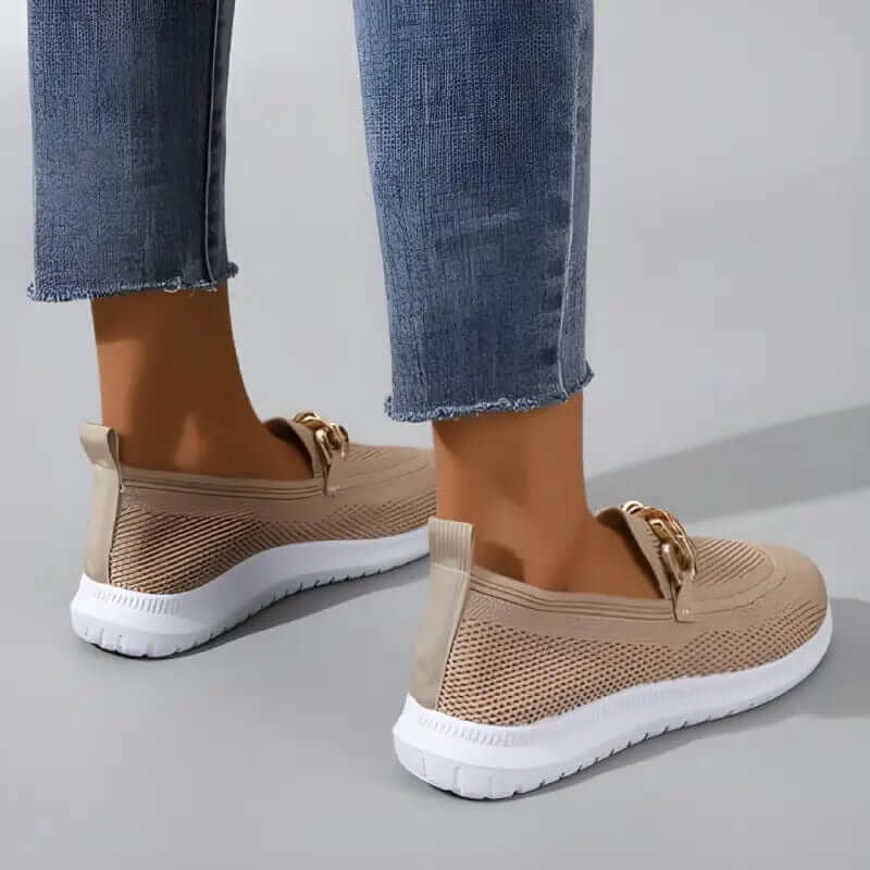 "Chaussures orthopédiques féminines élégantes, respirantes et antidérapantes avec semelle de soutien et fermeture éclair laté