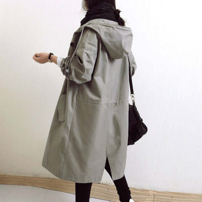 "Trench Saule pour femmes, imperméable chic, beige clair, coupe élégante, protection contre le vent, style intemporel."