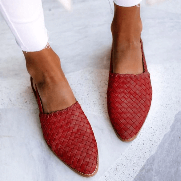 Chaussures Léna en cuir véritable, vue de dessus, élégantes et confortables, idéales pour femmes en quête de style et confort