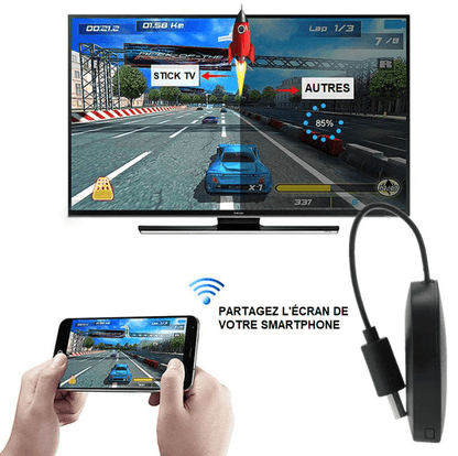 Stick TV Multimédia compact, design moderne, connectique HDMI, améliore téléviseur en smart TV instantanément, facile à insta